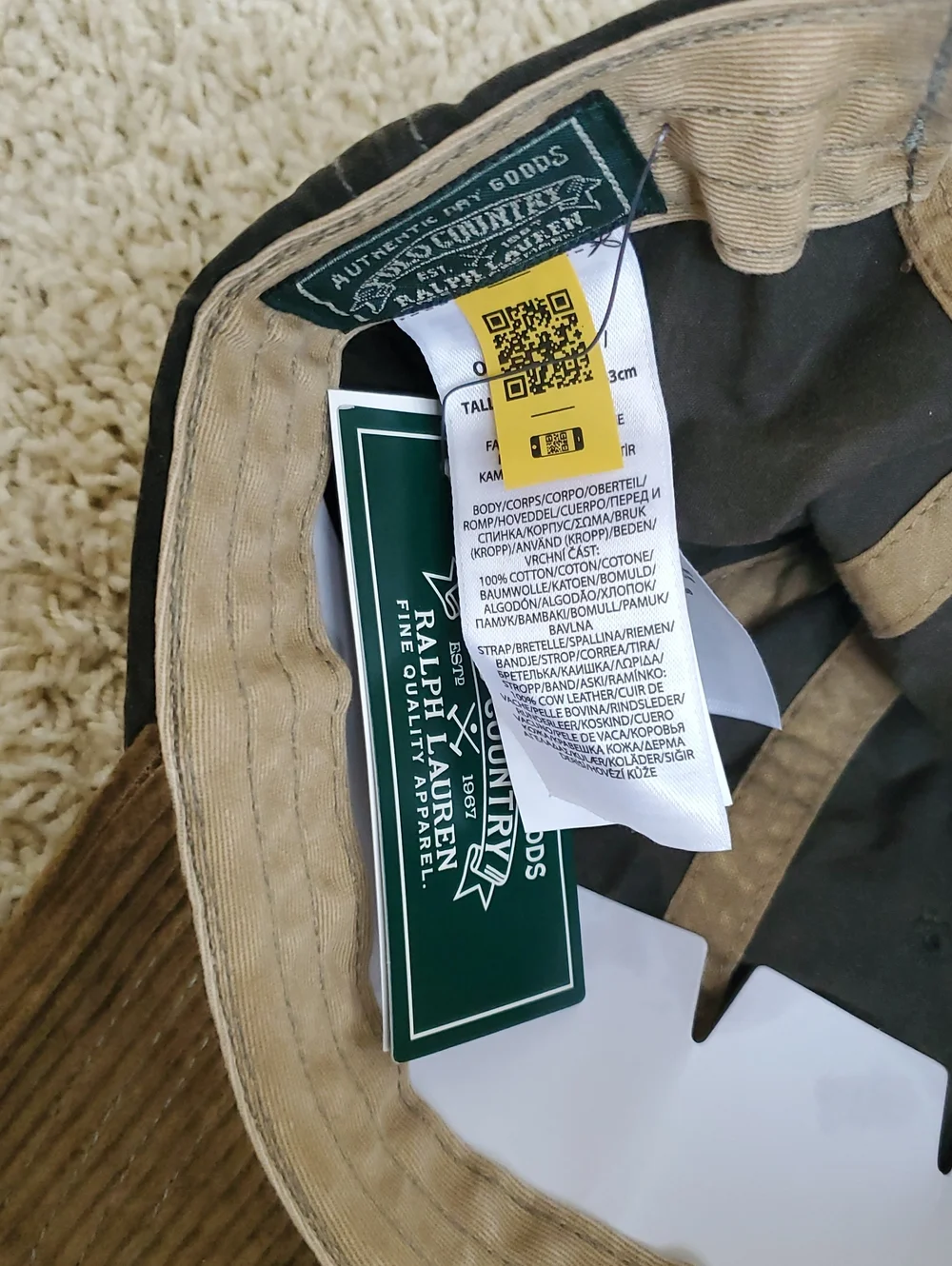 Men's Polo Country Two-Tone Corduroy Bill Cap.